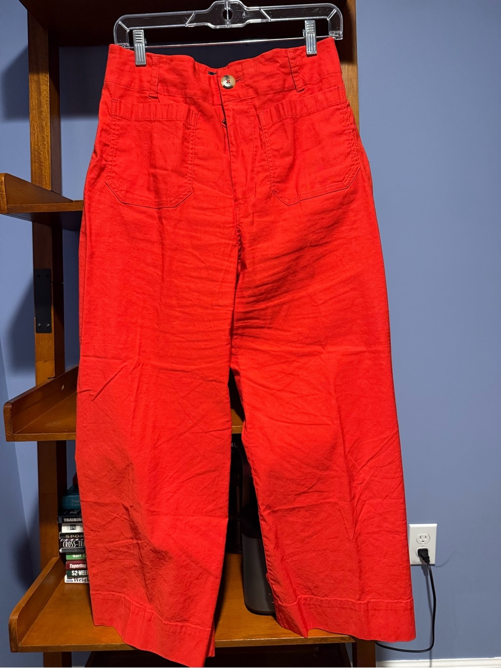 MAEVE ORANGE/RED Wide-Leg light weight pants. NWT - Picture 2 of 4